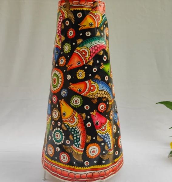 16-Inch Meeting Fish Design Leather Floor Lamp