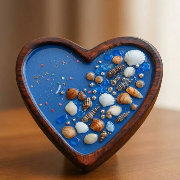 Blue Ocean Shell Heart Decorative Scented Candle
