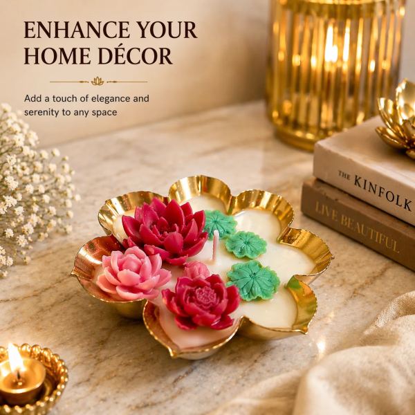 Floral Lotus Urli Candle