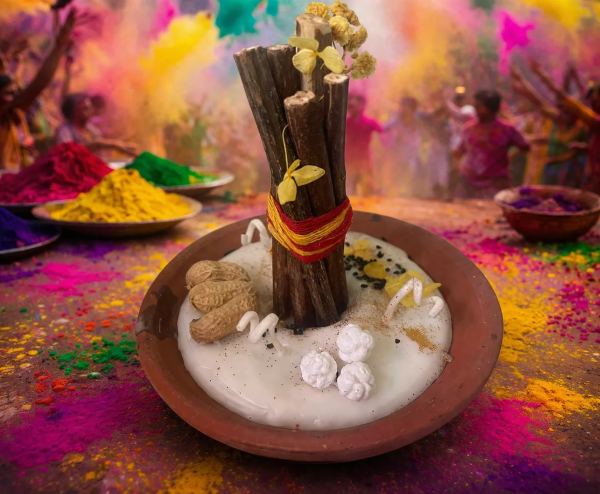 Handcrafted Holika Dahan Candle in Terracotta Bowl