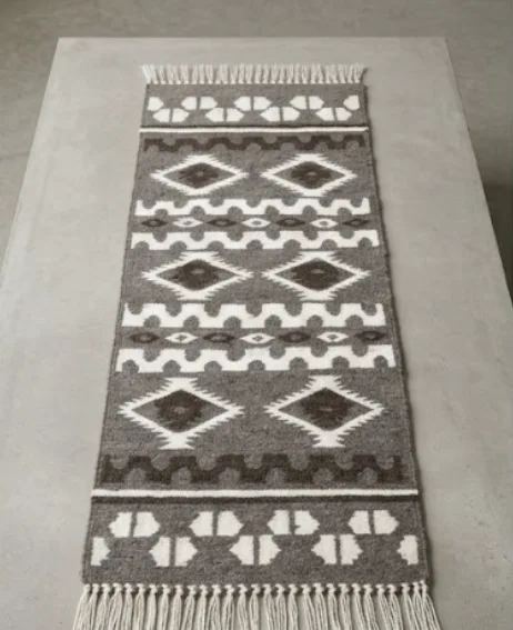 Handwoven Tribal Diamond Pattern Runner Rug