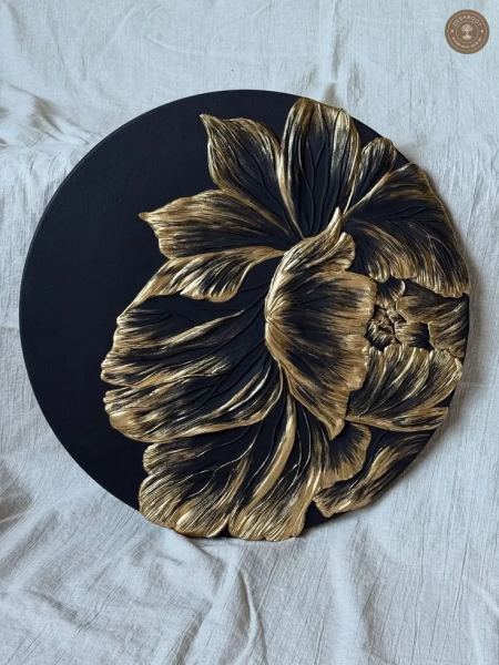 Handcrafted Golden Floral 3D Wall Art