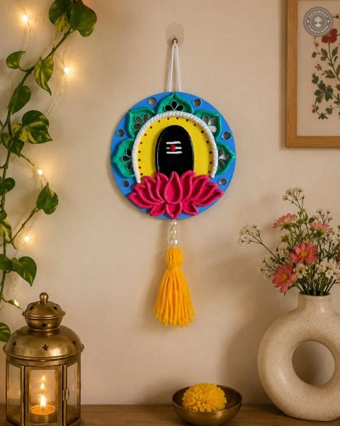 Handcrafted Shiv Ling Lotus Wall Hanging