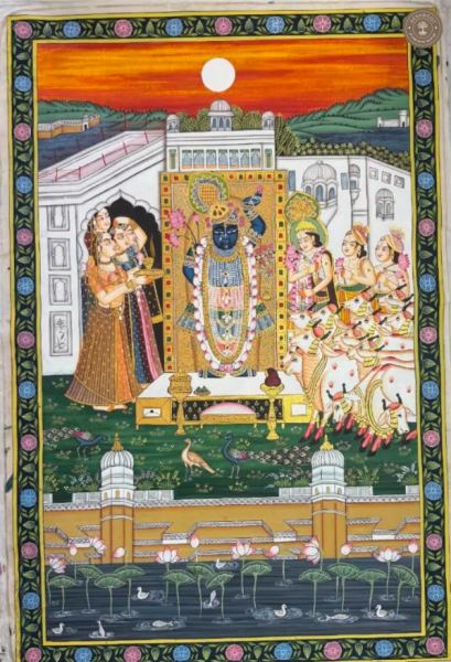 Shrinath Ji Rajbhog Darshan Handpainted Pichwai Painting