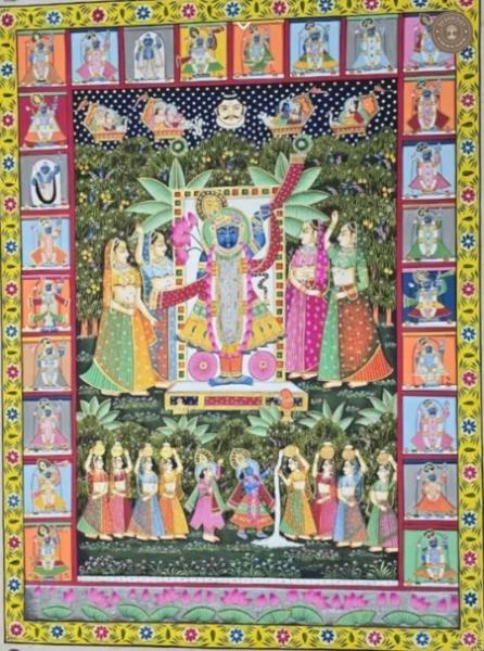 Shrinath Ji Gau Seva Handpainted Pichwai