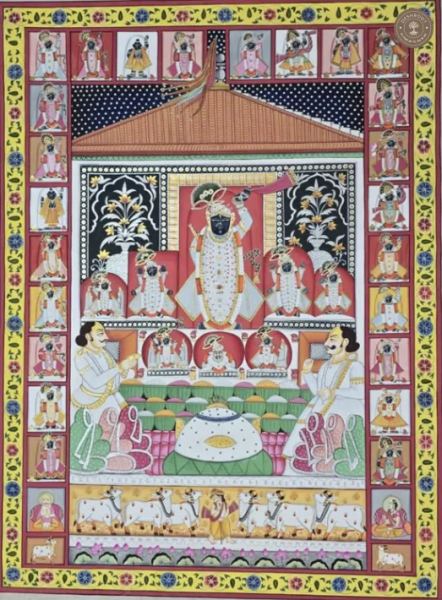 Shrinath Ji Annakut Darshan Handpainted Pichwai