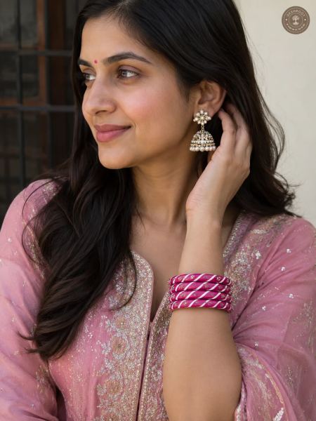 Rani Gulbahar Crystal Bangles Set