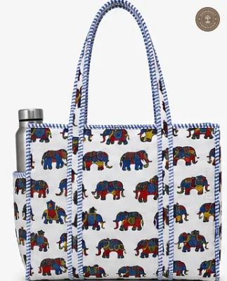 White Elephant Printed Multipurpose Shoulder Bag for Women