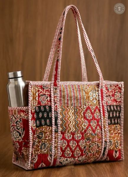 Red Ethnic Printed Multipurpose Shoulder Bag for Women