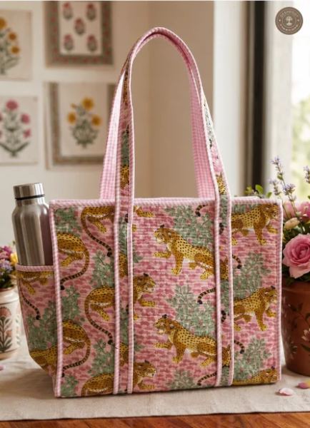 Pink Leopard Printed Multipurpose Shoulder Bag for Women