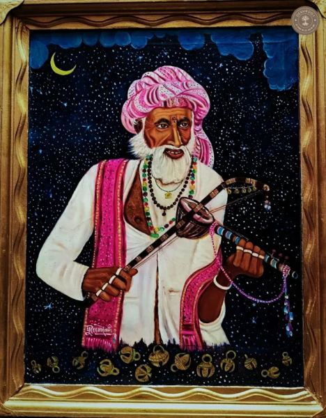 Handmade Rajasthani Folk Musician Painting