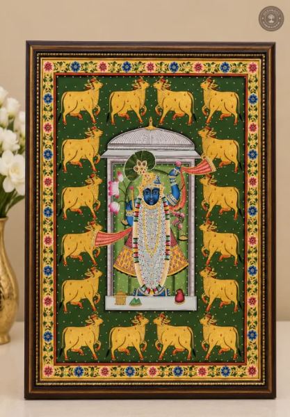 Shrinathji Pichwai Cow Motif Painting