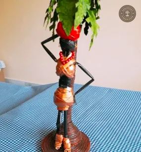 Handcrafted Tribal Lady Planter Showpiece
