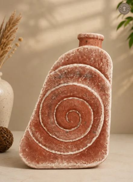 Handcrafted Paper Mache Spiral Decorative Vase