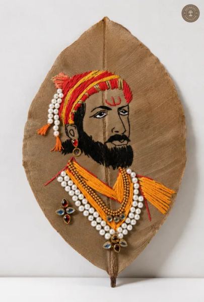 Handcrafted Chhatrapati Shivaji Maharaj Leaf Art