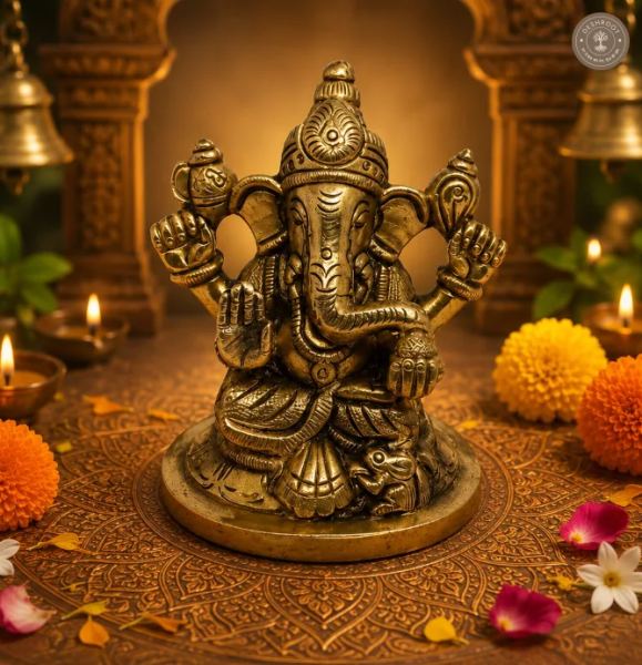 Handcrafted Brass Lord Ganesha Idol (2)