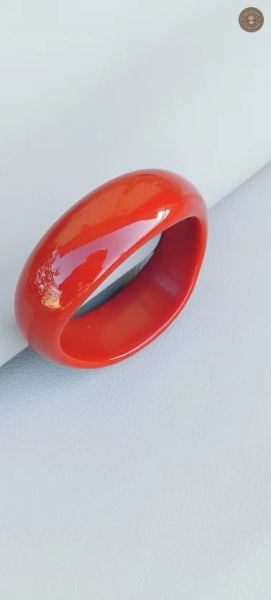 Glossy Red Resin Bangle for Women