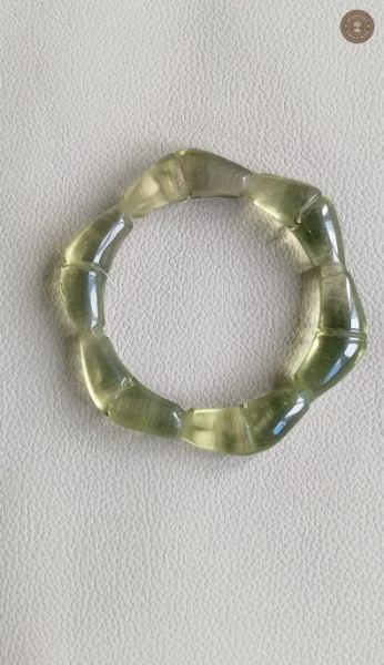 Handcrafted Translucent Green Resin Bracelet for Women