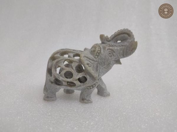 Handcrafted White Marble Elephant Showpiece