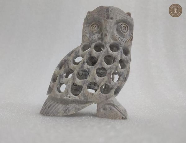 Handcrafted White Marble Owl Showpiece