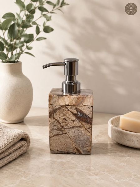Premium Brown Marble Soap Dispenser