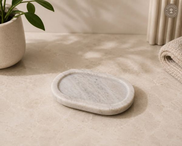 Premium Makrana Marble Oval Soap Dish