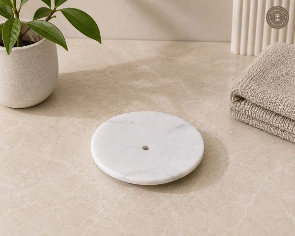 Premium Makrana Marble Round Soap Dish