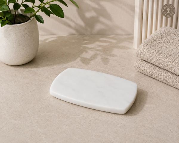 Premium Makrana Marble Curved Soap Dish