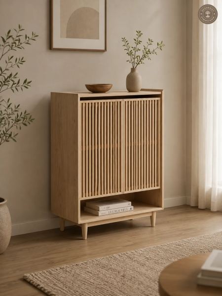 Kyoto Slatted Wooden Cabinet