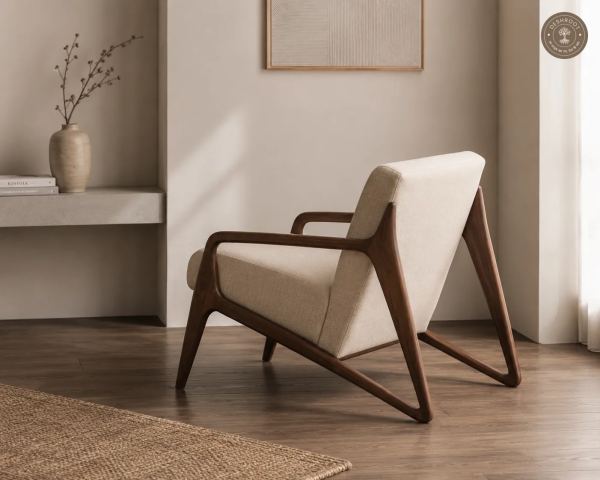 Ashu Chair – Contemporary Solid Wood Accent Lounge Chair
