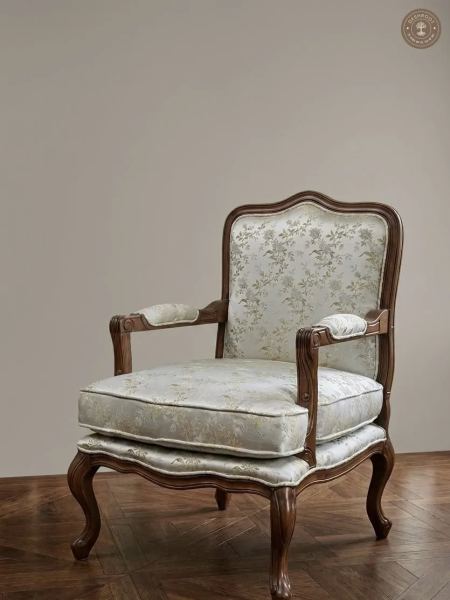 French Provincial Armchair – Classic Upholstered Accent Chair