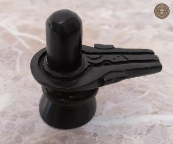 Handcrafted Black Marble Shiva Lingam with Yoni Base