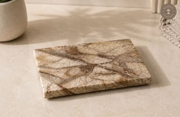 Natural Makrana Marble Stoneware Soap Dish Bathing Accessories Holder