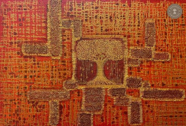 Abstract Red – Contemporary Textured Acrylic Painting on Canvas