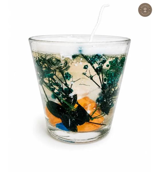 Handcrafted Botanical Glass Jar Candle with Dried Flowers