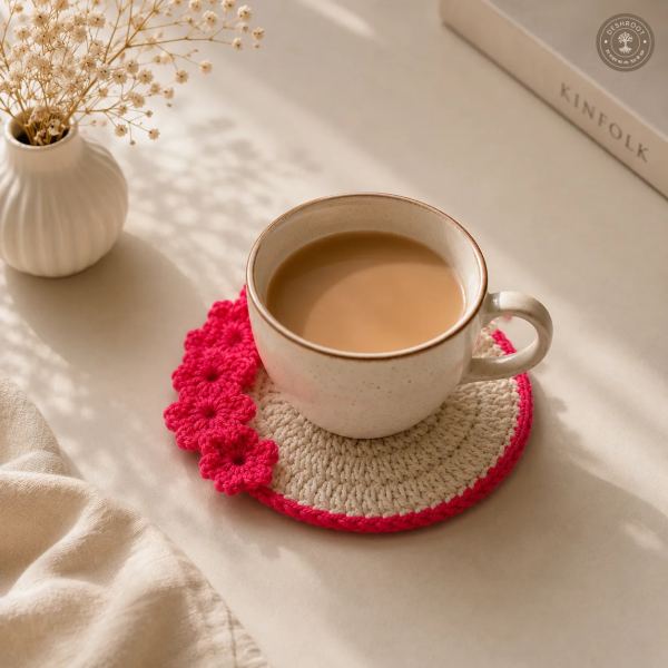 Handcrafted Crochet Floral Tea Coaster