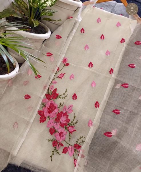 Kota Heritage Floral Embroidered Dress Material