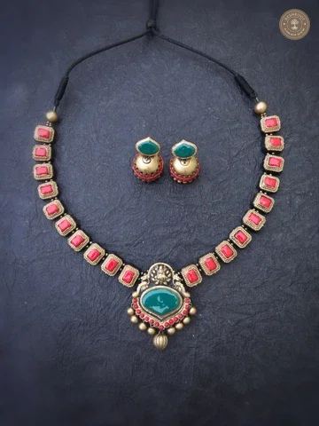 Aambal Terracotta Necklace | Handcrafted Tamil Nadu Terracotta Jewellery