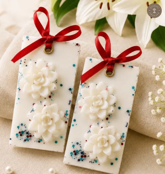Lily Scented Wax Tablets for Wardrobe & Drawer Freshener – Handmade Floral Wax Sachets