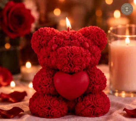 Multi Love Teddy Bear Decorative Scented Candle