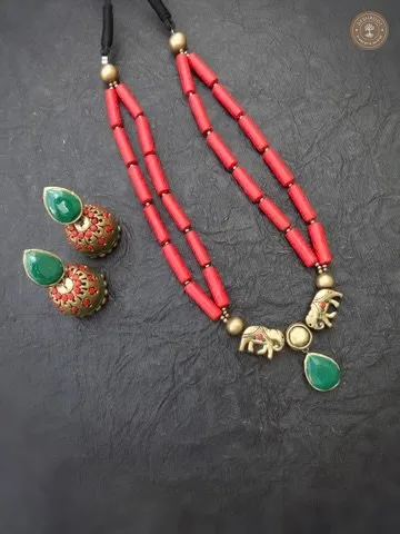 Aksha Terracotta Necklace | Handcrafted Tamil Nadu Terracotta Jewellery