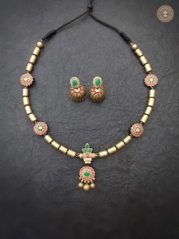 Madhuvi Terracotta Necklace | Handcrafted Tamil Nadu Terracotta Jewellery