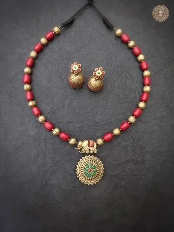 Abhirami Terracotta Necklace | Handcrafted Tamil Nadu Terracotta Jewellery