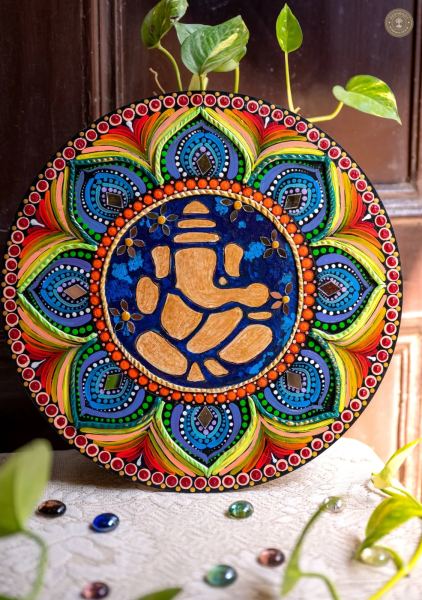 Ganpati Indradhanush Mandala + 2 Free Tealight Candles