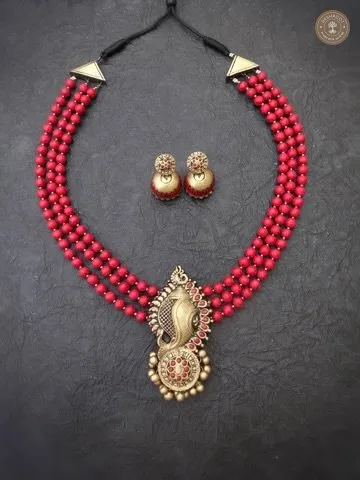 Semmalar Terracotta Necklace | Handcrafted Tamil Nadu Terracotta Jewellery