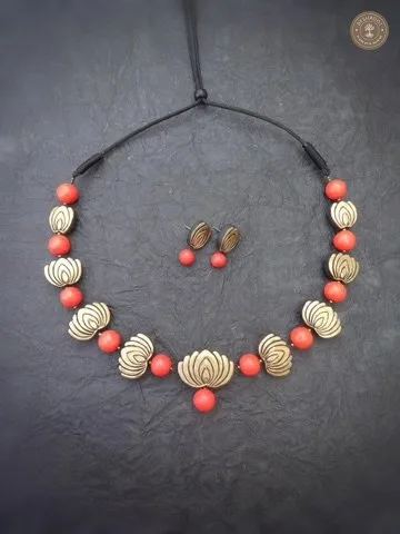 Thamarai Terracotta Necklace | Handcrafted Tamil Nadu Terracotta Jewellery