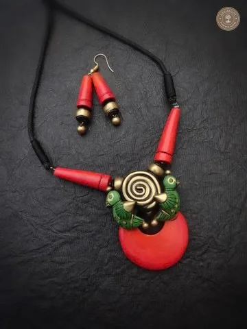 Kundavai Terracotta Necklace | Handcrafted Tamil Nadu Terracotta Jewellery