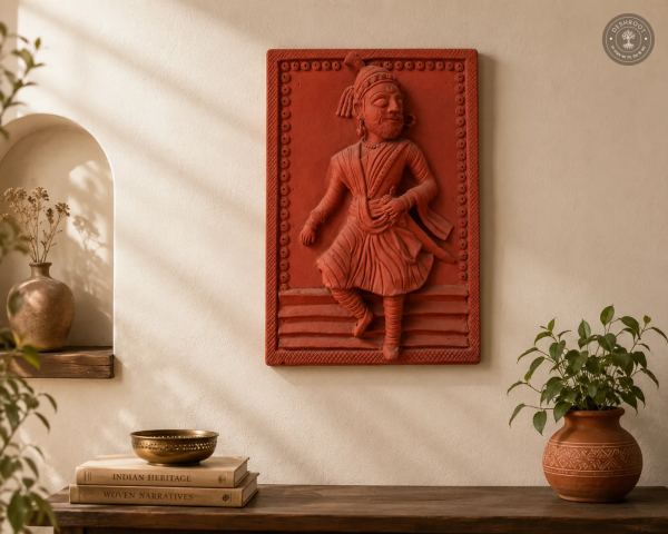 Rajasthani Terracotta Folk Dancer Wall Panel
