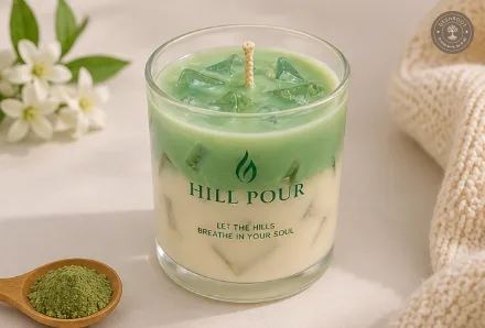 Hill Pour Matcha Latte Jasmine Soy & Gel Wax Candle