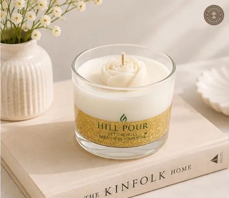 Hill Pour Rose Charm Lemongrass Soy & Gel Wax Candle